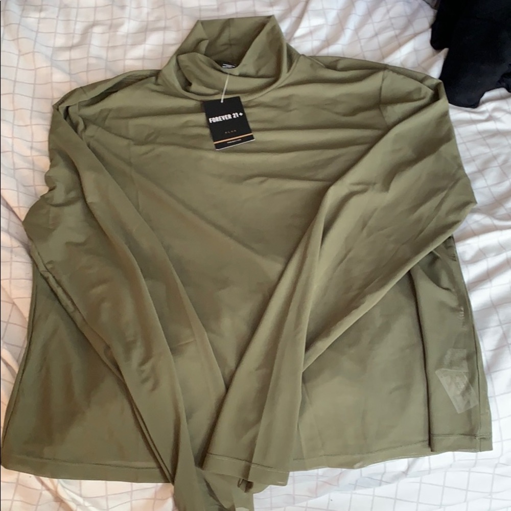 Forever 21 olive see through shirt